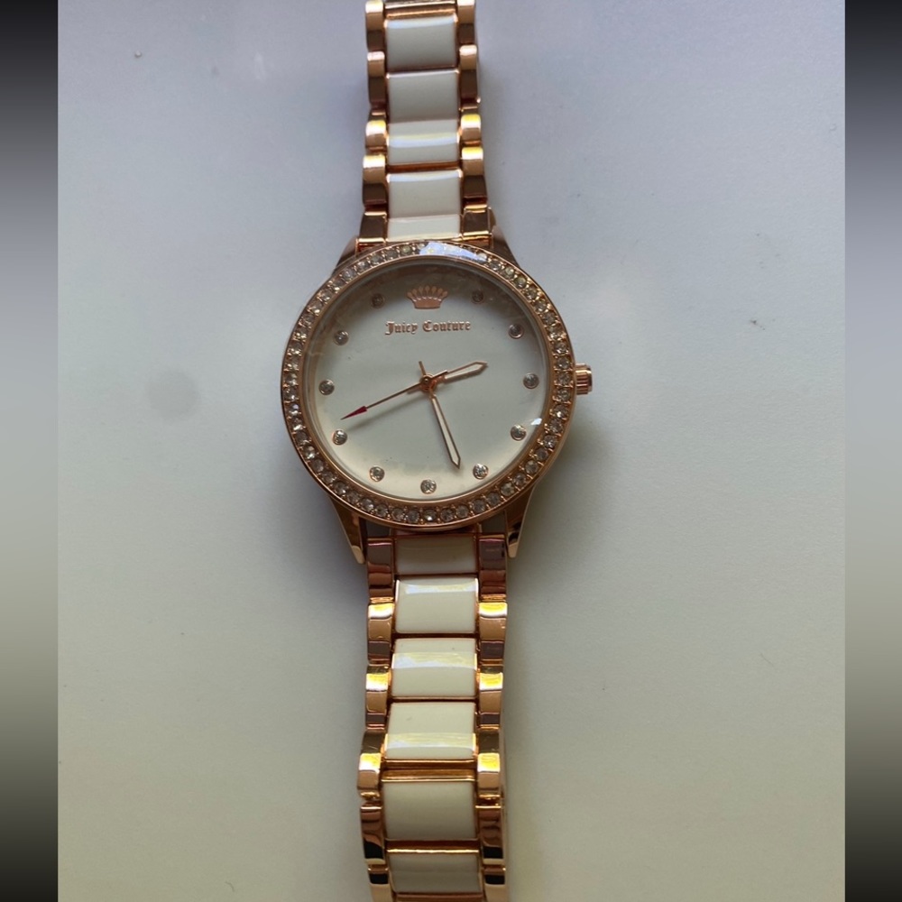 Juicy couture black label white and gold watch